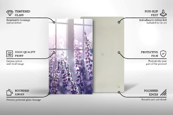 Steklena podloga za rezanje Divje rože in metulj