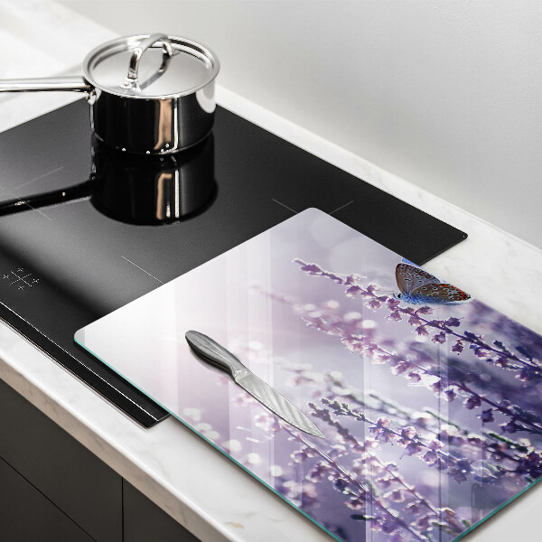 Steklena podloga za rezanje Divje rože in metulj