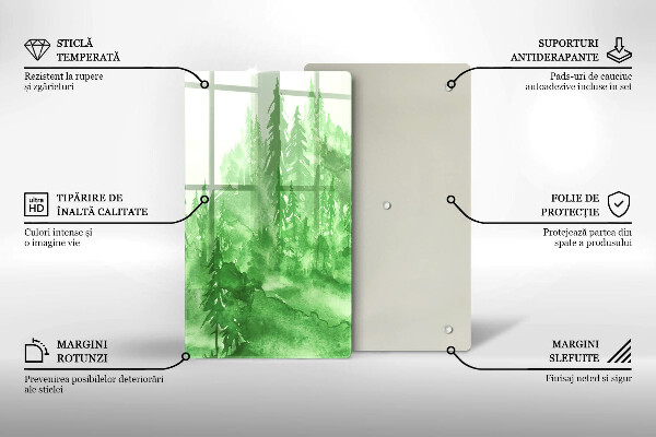 Steklena podloga za rezanje Slikan gozd