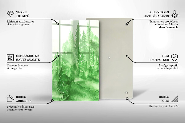 Steklena podloga za rezanje Slikan gozd