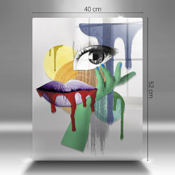 Steklena podloga za rezanje Umetniški abstraktni kolaž