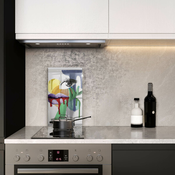 Steklena podloga za rezanje Umetniški abstraktni kolaž