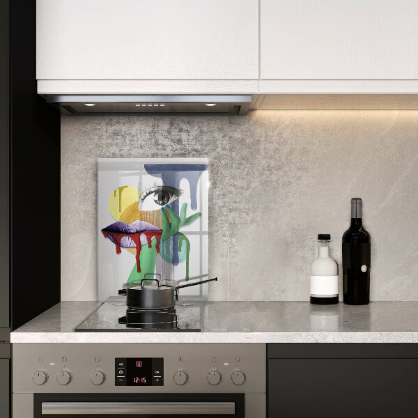 Steklena podloga za rezanje Umetniški abstraktni kolaž