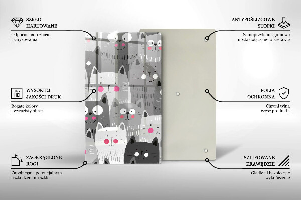 Steklena podloga za rezanje Ilustracija mačk