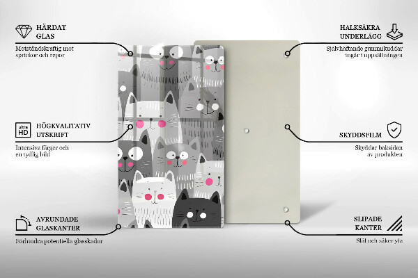 Steklena podloga za rezanje Ilustracija mačk