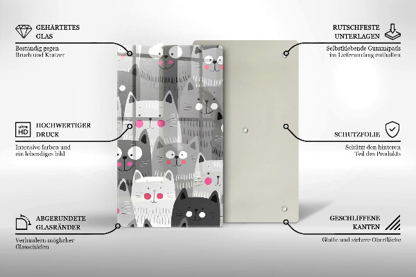 Steklena podloga za rezanje Ilustracija mačk