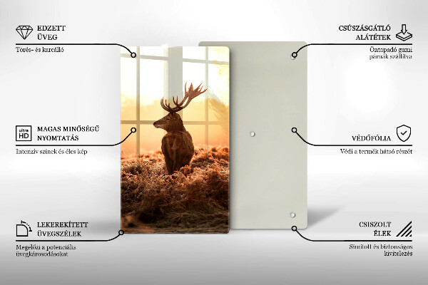 Steklena podloga za rezanje Jeleni na polju