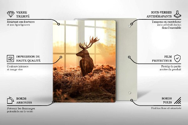 Steklena podloga za rezanje Jeleni na polju