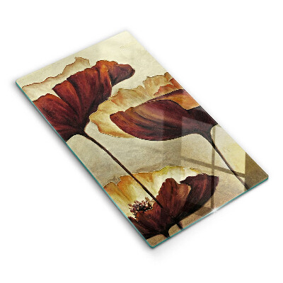 Steklena podloga za rezanje Poslikane boho rože