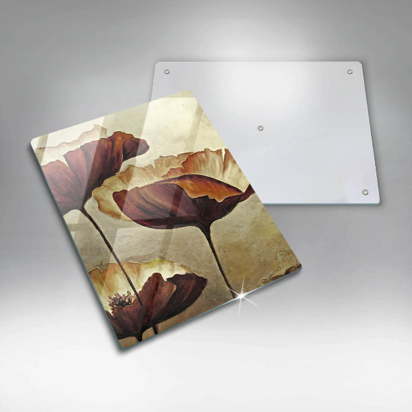 Steklena podloga za rezanje Poslikane boho rože