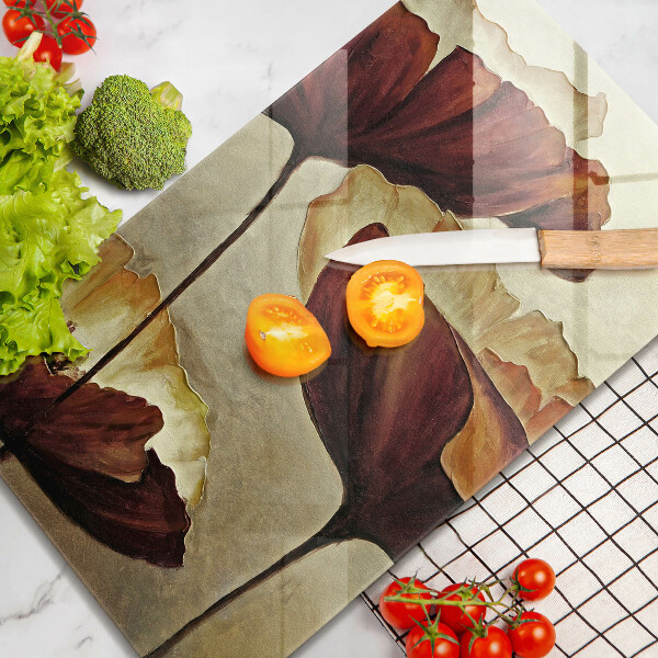 Steklena podloga za rezanje Poslikane boho rože