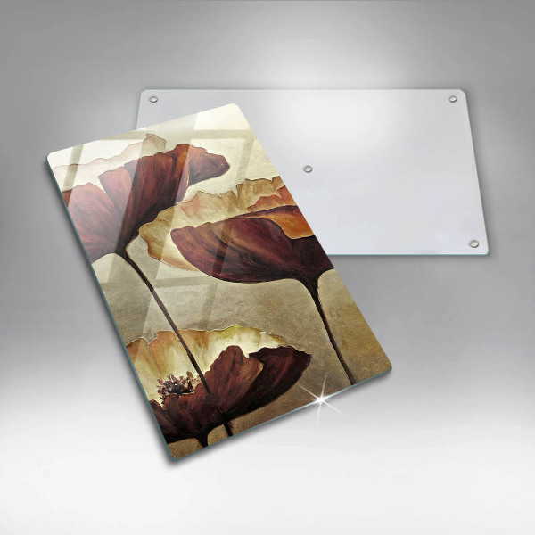 Steklena podloga za rezanje Poslikane boho rože