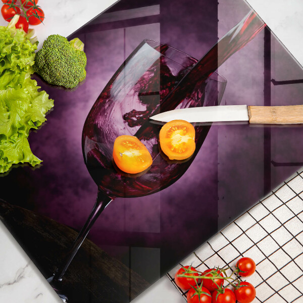 Steklena podloga za rezanje Kozarec vina