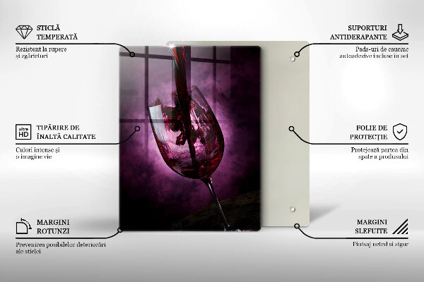 Steklena podloga za rezanje Kozarec vina