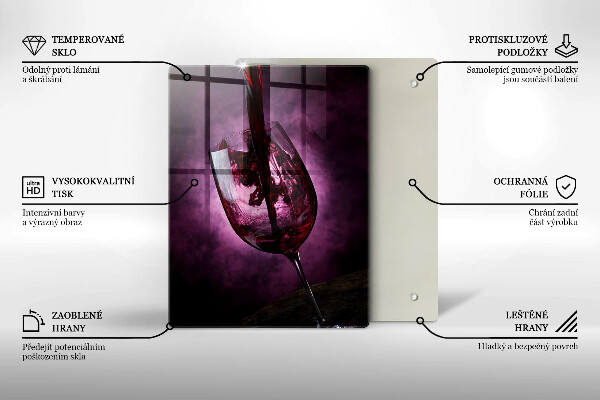 Steklena podloga za rezanje Kozarec vina