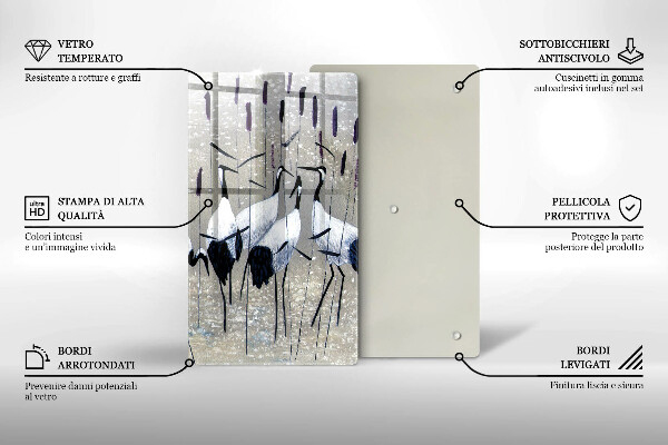 Steklena podloga za rezanje Japonski žerjavi