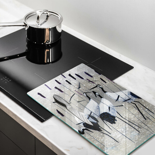 Steklena podloga za rezanje Japonski žerjavi