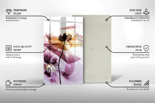 Steklena podloga za rezanje Nežni cvetovi