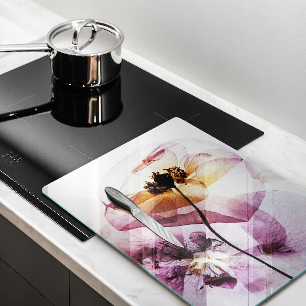 Steklena podloga za rezanje Nežni cvetovi