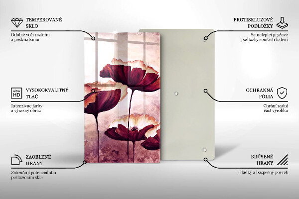 Steklena podloga za rezanje Slikanje rož