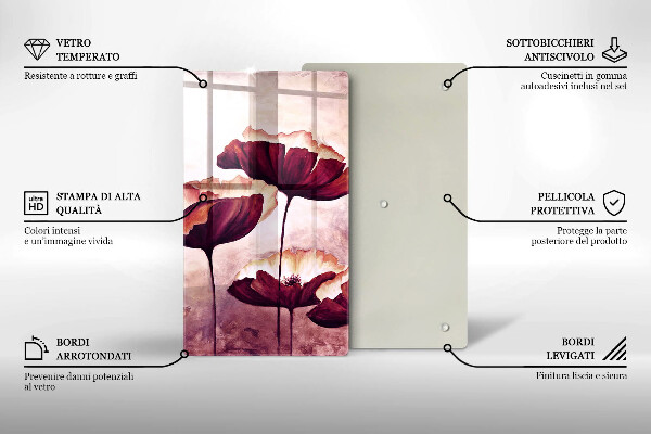 Steklena podloga za rezanje Slikanje rož