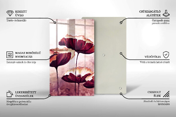 Steklena podloga za rezanje Slikanje rož