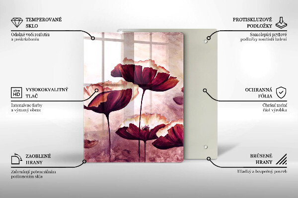 Steklena podloga za rezanje Slikanje rož