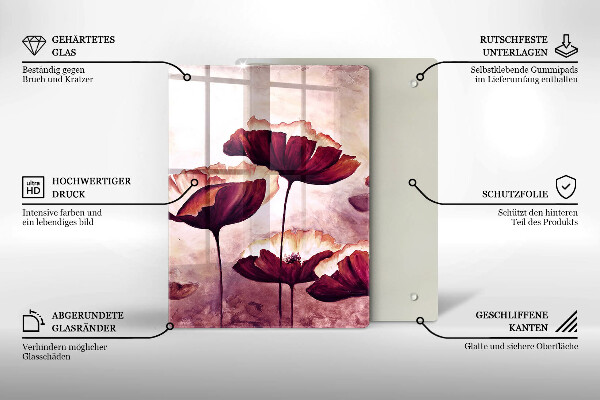 Steklena podloga za rezanje Slikanje rož