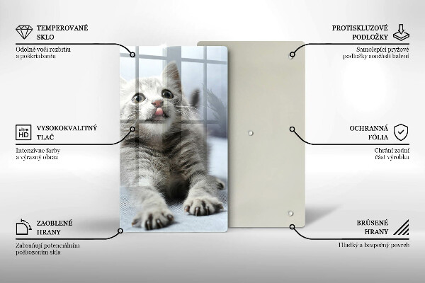 Steklena podloga za rezanje Majhna ljubka mucka