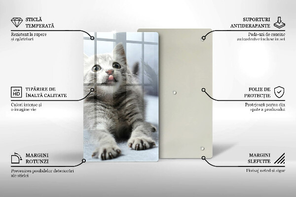 Steklena podloga za rezanje Majhna ljubka mucka