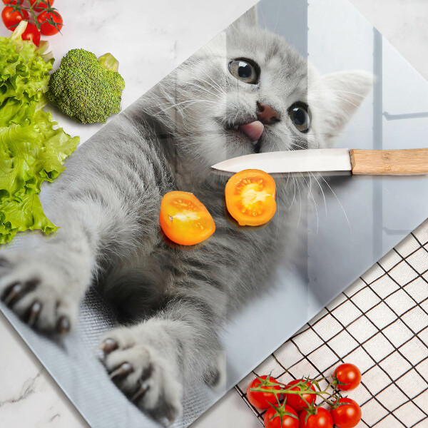 Steklena podloga za rezanje Majhna ljubka mucka