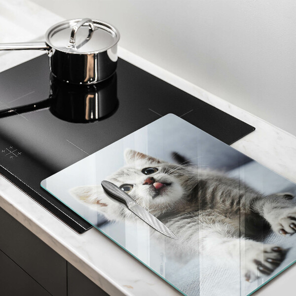 Steklena podloga za rezanje Majhna ljubka mucka