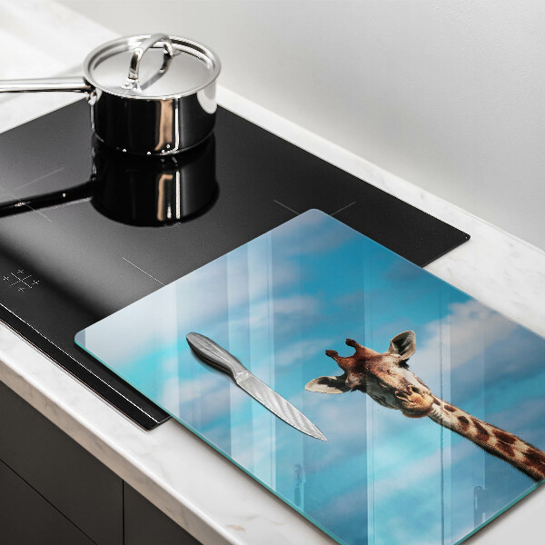 Steklena podloga za rezanje Žirafa in nebo