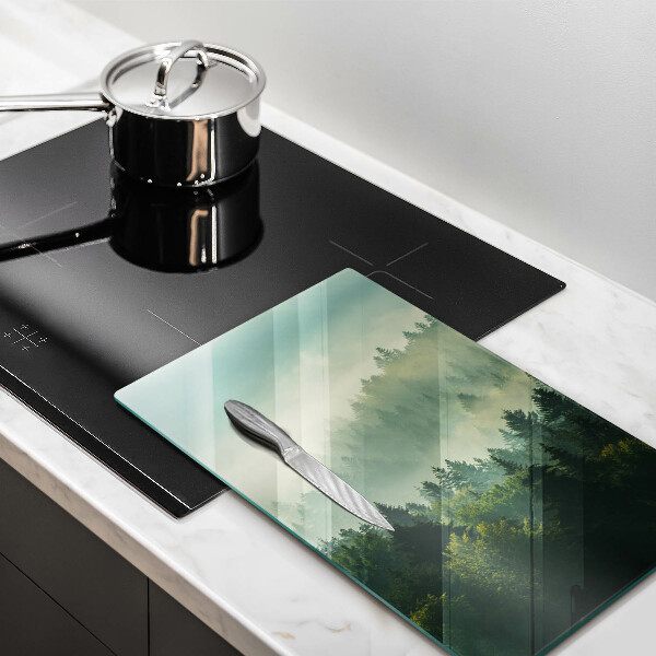 Steklena podloga za rezanje Krajinski pogled na gozd