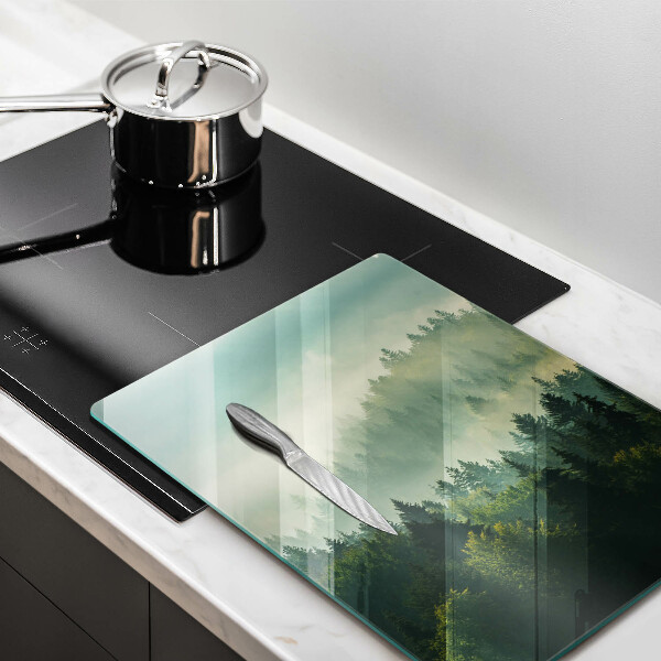 Steklena podloga za rezanje Krajinski pogled na gozd