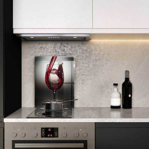 Steklena podloga za rezanje Kozarec in rdeče vino