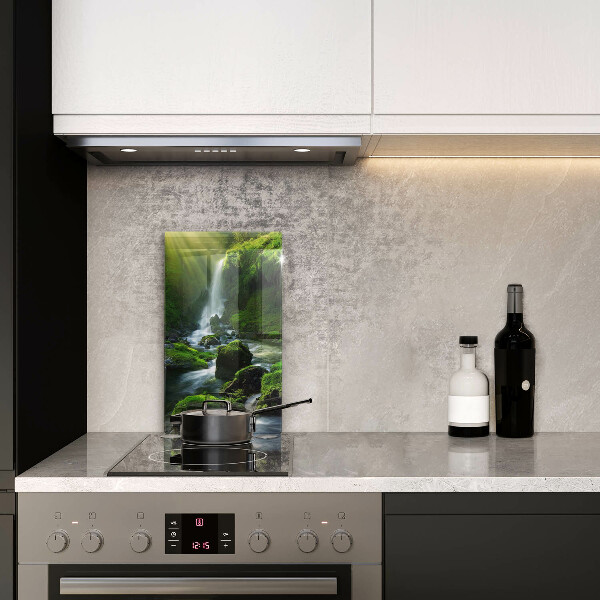 Steklena podloga za rezanje Slap v džungli