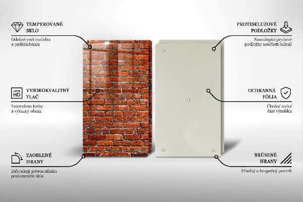 Steklena podloga za rezanje Stena iz opečne stene