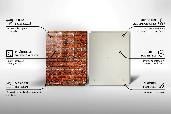 Steklena podloga za rezanje Stena iz opečne stene