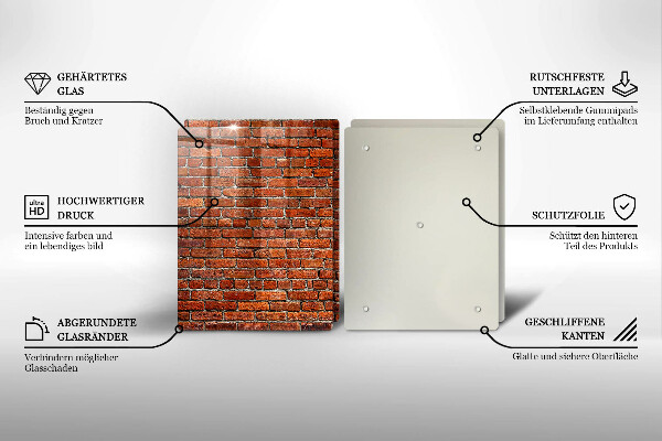 Steklena podloga za rezanje Stena iz opečne stene