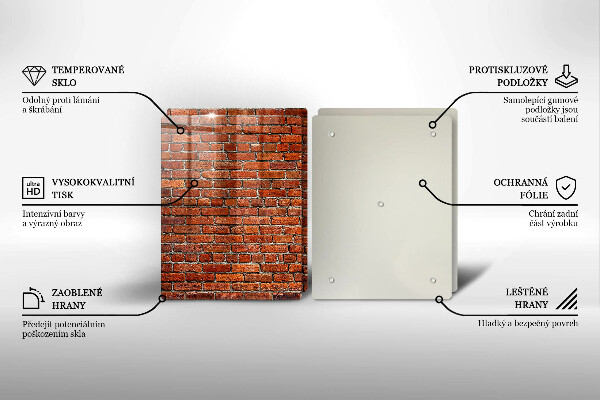 Steklena podloga za rezanje Stena iz opečne stene