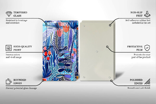 Steklena podloga za rezanje Pobarvan travnik