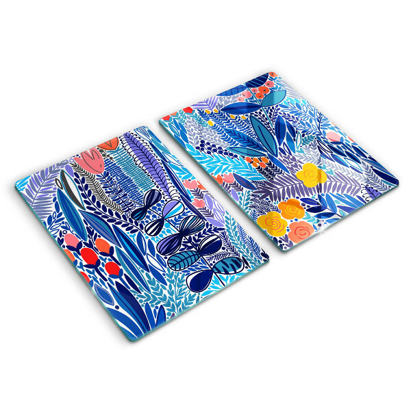 Steklena podloga za rezanje Pobarvan travnik