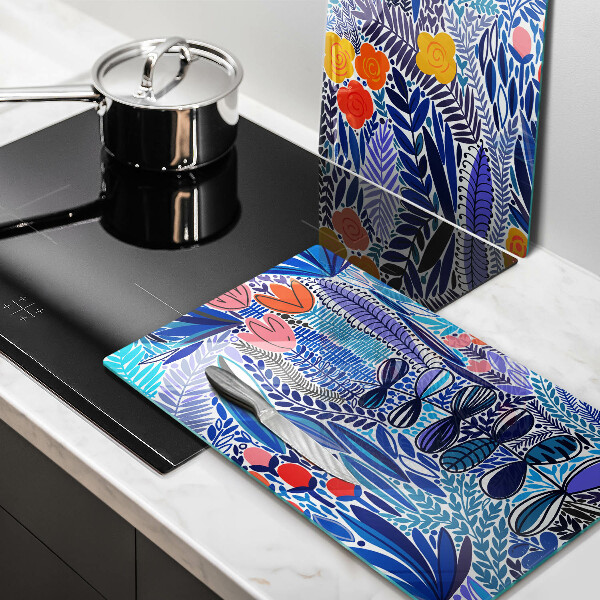 Steklena podloga za rezanje Pobarvan travnik