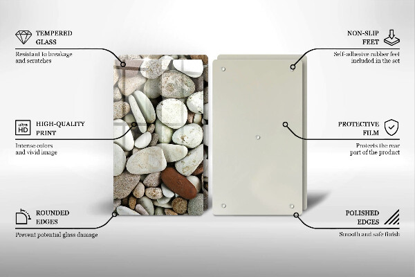 Steklena podloga za rezanje Ozadje majhnih kamnov