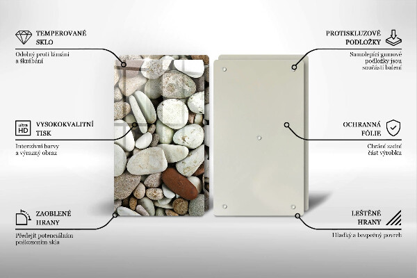 Steklena podloga za rezanje Ozadje majhnih kamnov