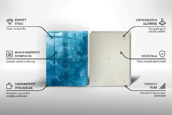 Steklena podloga za rezanje Modra voda