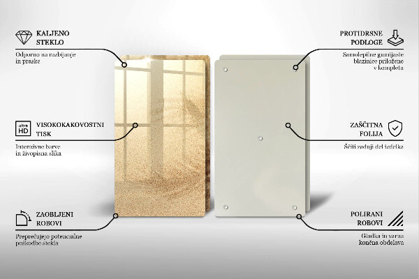 Steklena podloga za rezanje Počitnice na peščeni plaži