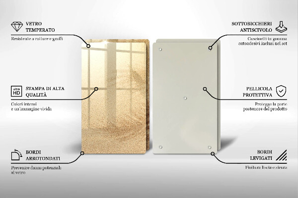 Steklena podloga za rezanje Počitnice na peščeni plaži