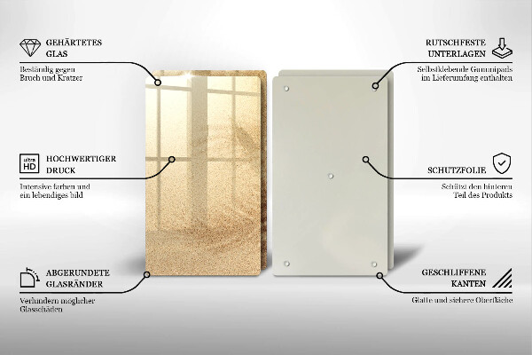 Steklena podloga za rezanje Počitnice na peščeni plaži